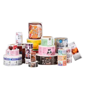 Transparent PVC Self Adhesive Waterproof Label Sealing Roll UV Printed Fruit Vegetables Logo Sticker Customizable Tear Resistant