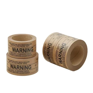 WARNING Printed Brown Kraft Paper Tape Tamper-Proof for Shipping Carton Packaging