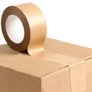 Warehouse Carton Sealing Tape Heavy Duty Washable Writable Kraft Paper Roll Self Adhesive Eco Friendly Packaging for Box