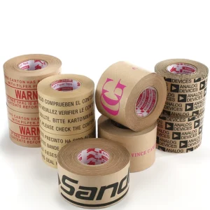 Water Activated Acrylic Adhesive Reinforced Kraft Paper Packing Tape Customizable Waterproof Carton Sealing