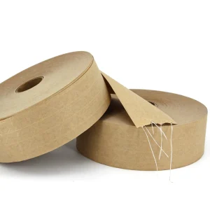 Water Activated Kraft Paper Tape Strong Adhesion Jumbo Roll Rubber Glue Low Noise For Carton Sealing And Packing