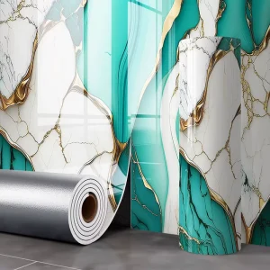 Waterproof 3D Mable PVC Wall Sticker Self Adhesive Foam Tile Pattern Peel and Stick Installation for Modern Bedroom