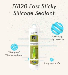 Waterproof Clear Acid Cure RTV 100% Silicone Sealant for Construction & Packing Use Kitchen Improvement 300ml