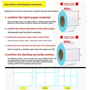Waterproof Scratch Proof Oil Proof Thermal Label Paper Self Adhesive Stickers 60×40 100x100mm Barcode Printer E Packet Courier