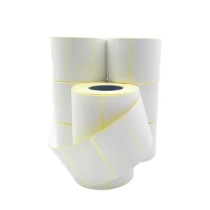 Waterproof Thermal Label Paper Yellow Release Liner 43*25 47*25 40*30 Self Adhesive Labels Supermarket Promotion Stickers Custom