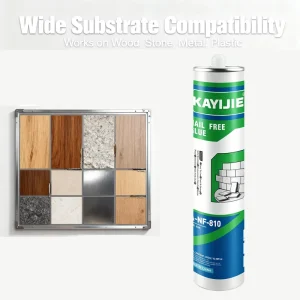 Weather-Resistant Acrylic No-Nail Adhesive for Metal, Wood, Concrete, and Brick