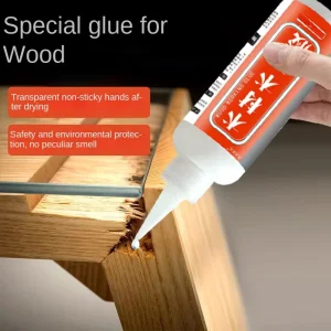 White Epoxy Wood Glue in Small Bottle for Handmade DIY Woodworking and Furniture