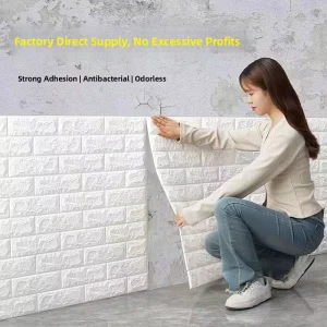 XPE Foam PVC Self Adhesive Wallpaper 3D Brick Pattern Waterproof Wall Sticker for Kitchen Bathroom TV Background Wall