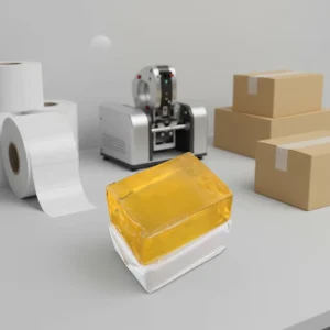 Yellow PSA Polyurethane Hot Melt Adhesive for PE Courier Bags, Packing, and Box Sealing