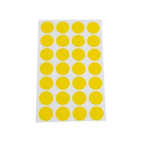 Yellow Self Adhesive Round Packaging Labels Dot Sticker with Color Printing