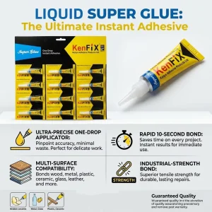 Factory-Direct Cyanoacrylate Adhesive Super Glue for Fast Bonding of Metal, Wood and Other Materials