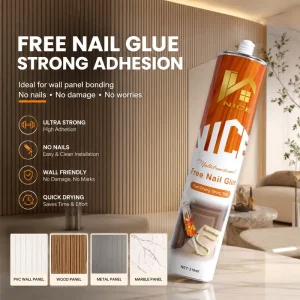 Liquid Nails Adhesive, Construction Glue, Nail-Free Adhesive, Beige/White Silicone Sealant