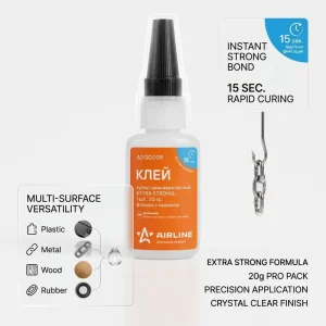 Plastic Single-Bottle Cyanoacrylate Adhesive with Durability for Strong Bonding to Ceramic, Wood, and Other Surfaces
