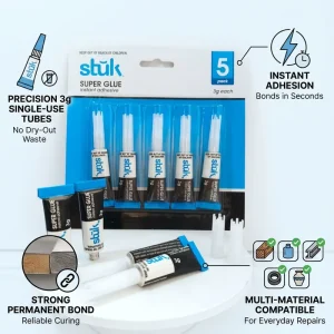 Customizable Cyanoacrylate Adhesive for Multiple Materials, Super Glue